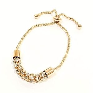 Gold Crystal Pavé Adjustable Bracelet